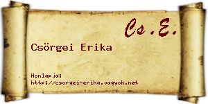 Csörgei Erika névjegykártya