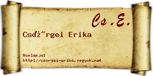 Csörgei Erika névjegykártya