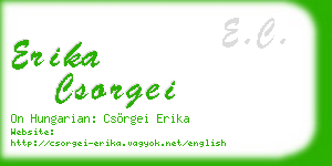 erika csorgei business card